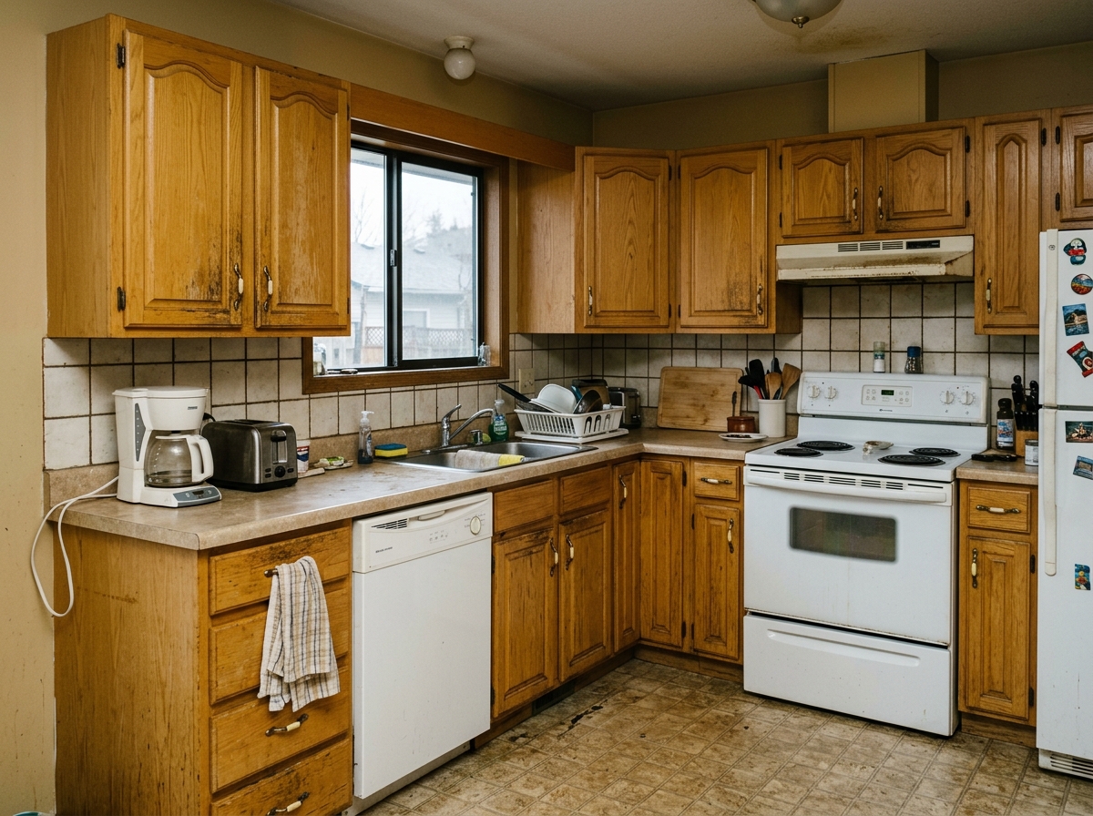 Kitchen Cabinets Before Refinishing